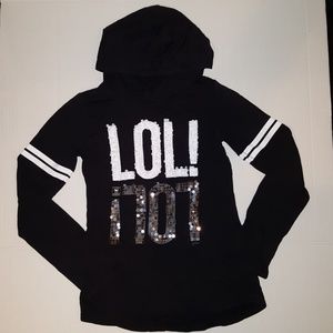 Justice Hoodie with Sequins 'LOL!'